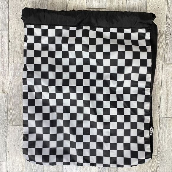 Ikea Pluggland Checkered Drawstring Backpack Tote Bag - Picture 3 of 5